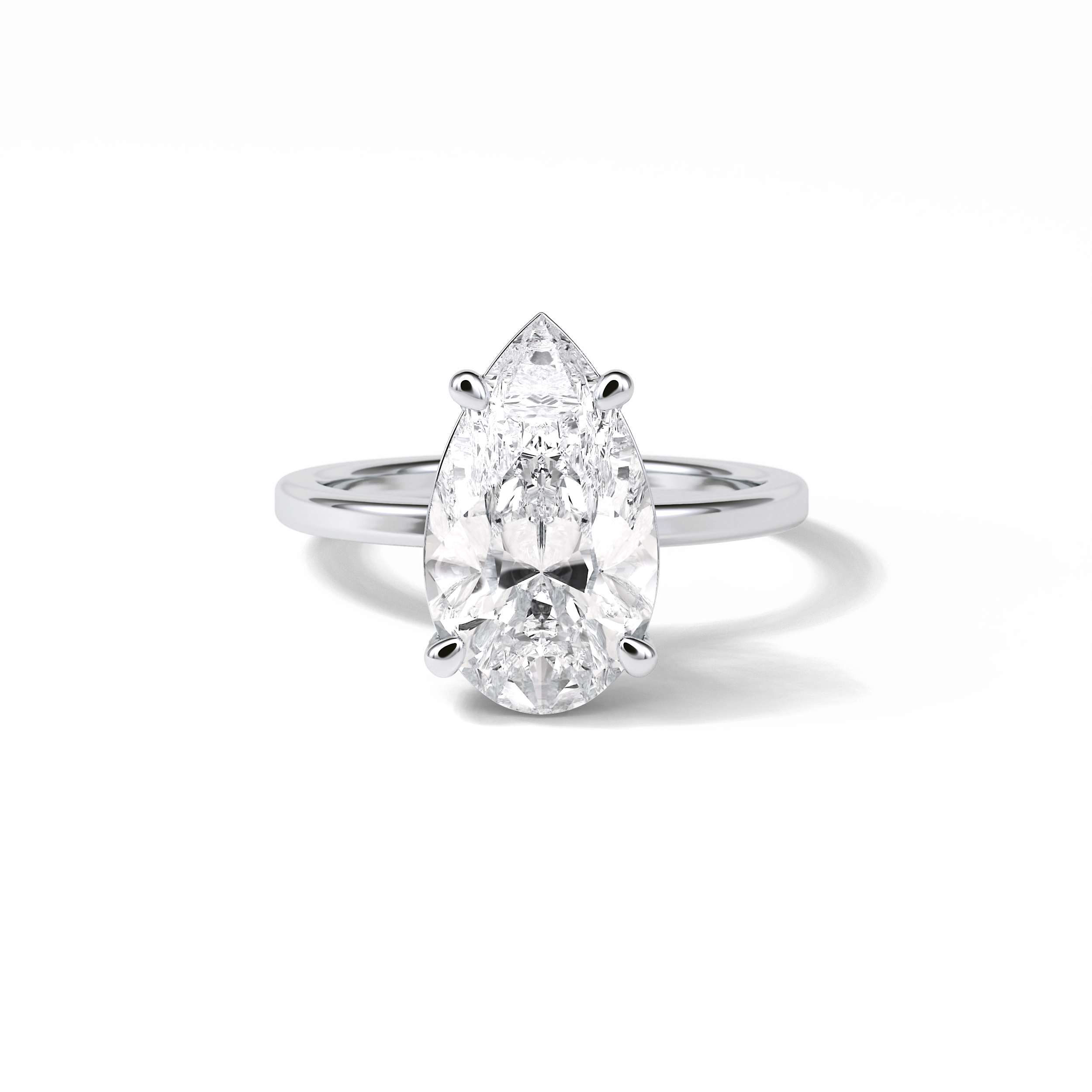3.92 CT Blue Green Pear Cut Three Stones Style Moissanite Engagement Ring 1