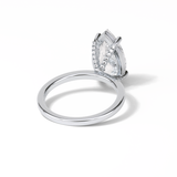 3.92 CT Blue Green Pear Cut Three Stones Style Moissanite Engagement Ring 7