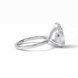 3.92 CT Blue Green Pear Cut Three Stones Style Moissanite Engagement Ring 2