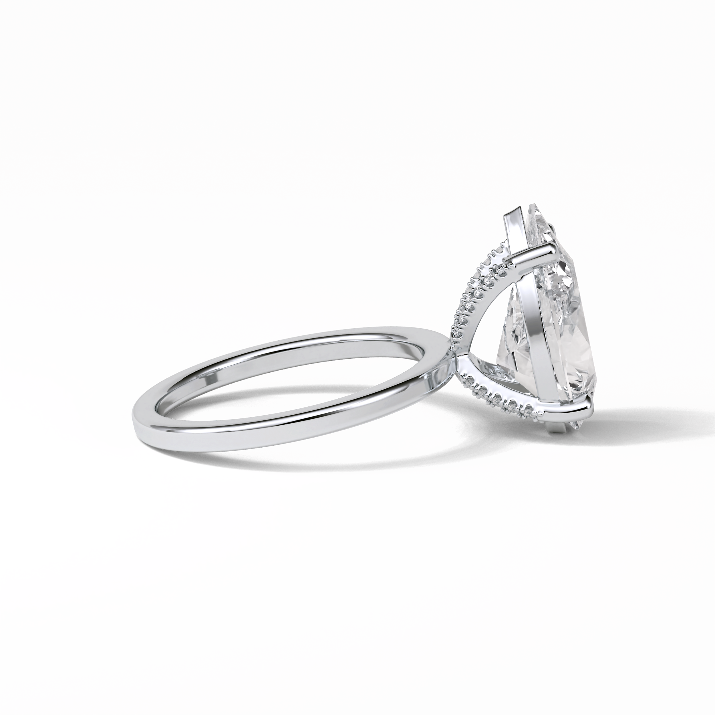 3.92 CT Blue Green Pear Cut Three Stones Style Moissanite Engagement Ring 2