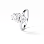 3.92 CT Blue Green Pear Cut Three Stones Style Moissanite Engagement Ring 5