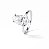 3.92 CT Blue Green Pear Cut Three Stones Style Moissanite Engagement Ring 5