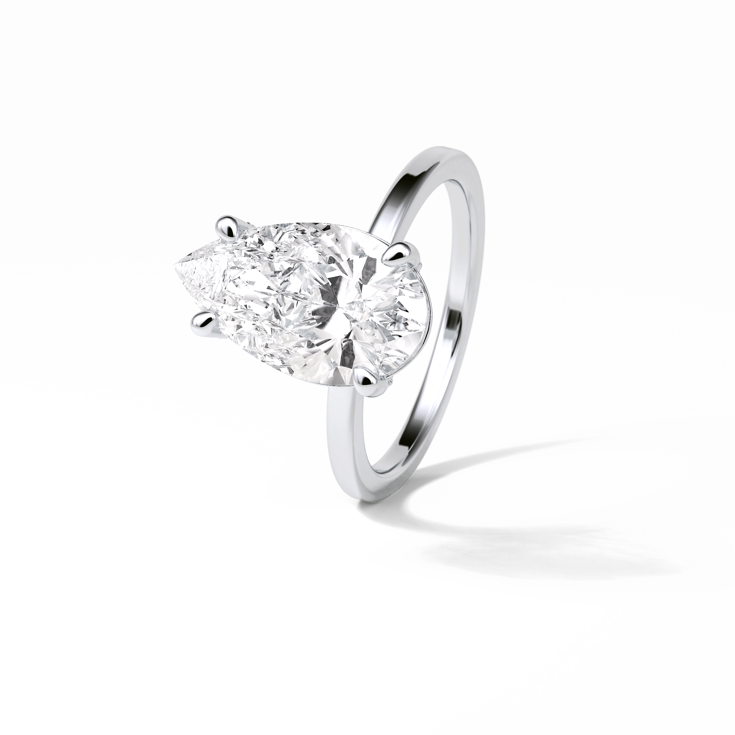 3.92 CT Blue Green Pear Cut Three Stones Style Moissanite Engagement Ring 5