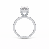3.92 CT Blue Green Pear Cut Three Stones Style Moissanite Engagement Ring 6