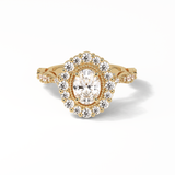 1.33 CT Oval Cut Pave and Halo Style Moissanite Engagement Ring 15