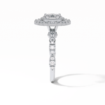 1.33 CT Oval Cut Pave and Halo Style Moissanite Engagement Ring 7
