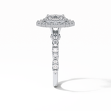 1.33 CT Oval Cut Pave and Halo Style Moissanite Engagement Ring 7