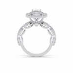 1.33 CT Oval Cut Pave and Halo Style Moissanite Engagement Ring 4