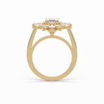 1.33 CT Oval Cut Halo Style Moissanite Engagement Ring 20