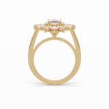1.33 CT Oval Cut Halo Style Moissanite Engagement Ring 20