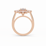 1.33 CT Oval Cut Halo Style Moissanite Engagement Ring 10