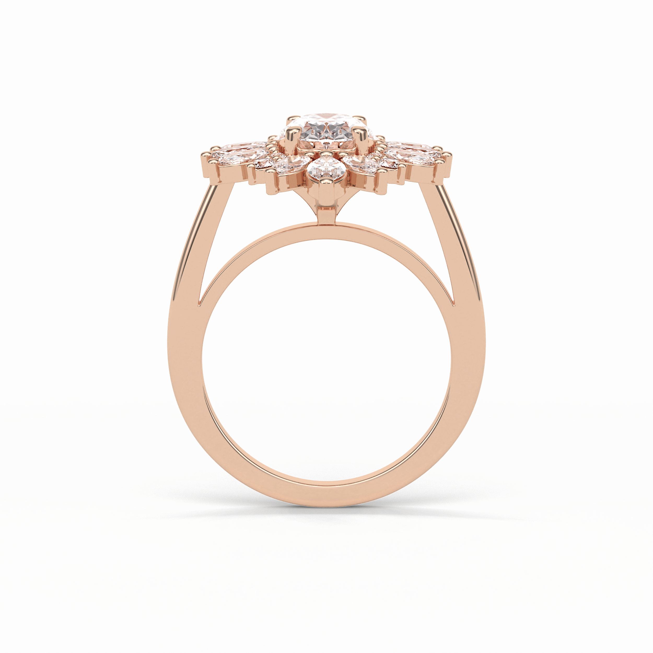 1.33 CT Oval Cut Halo Style Moissanite Engagement Ring 10