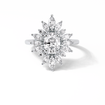 1.33 CT Oval Cut Halo Style Moissanite Engagement Ring 1