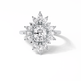 1.33 CT Oval Cut Halo Style Moissanite Engagement Ring 1