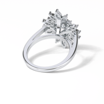 1.33 CT Oval Cut Halo Style Moissanite Engagement Ring 6