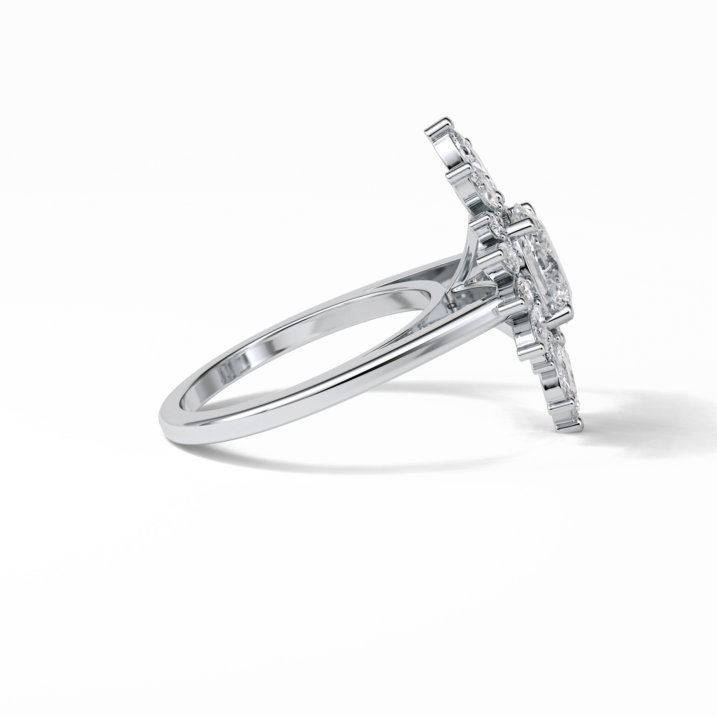 1.33 CT Oval Cut Halo Style Moissanite Engagement Ring 7