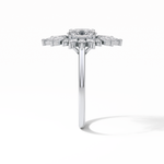 1.33 CT Oval Cut Halo Style Moissanite Engagement Ring 2