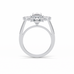 1.33 CT Oval Cut Halo Style Moissanite Engagement Ring 5