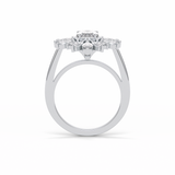 1.33 CT Oval Cut Halo Style Moissanite Engagement Ring 5