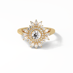 0.5 CT Round Cut Halo Style Moissanite Engagement Ring 14