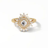 0.5 CT Round Cut Halo Style Moissanite Engagement Ring 14