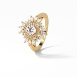 0.5 CT Round Cut Halo Style Moissanite Engagement Ring 21