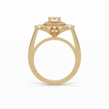 0.5 CT Round Cut Halo Style Moissanite Engagement Ring 19