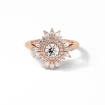 0.5 CT Round Cut Halo Style Moissanite Engagement Ring 8