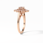 0.5 CT Round Cut Halo Style Moissanite Engagement Ring 10