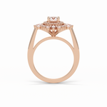 0.5 CT Round Cut Halo Style Moissanite Engagement Ring 12