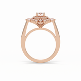 0.5 CT Round Cut Halo Style Moissanite Engagement Ring 12