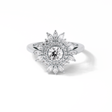 0.5 CT Round Cut Halo Style Moissanite Engagement Ring 1