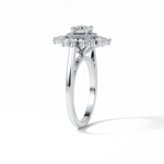 0.5 CT Round Cut Halo Style Moissanite Engagement Ring 6