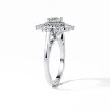 0.5 CT Round Cut Halo Style Moissanite Engagement Ring 6