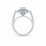 0.5 CT Round Cut Halo Style Moissanite Engagement Ring 2
