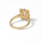 0.92 CT Emerald Cut Cluster Style Moissanite Engagement Ring 19