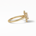 0.92 CT Emerald Cut Cluster Style Moissanite Engagement Ring 20