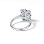 0.92 CT Emerald Cut Cluster Style Moissanite Engagement Ring 5