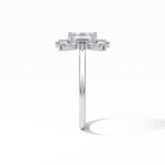 0.92 CT Emerald Cut Cluster Style Moissanite Engagement Ring 7