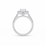0.92 CT Emerald Cut Cluster Style Moissanite Engagement Ring 4