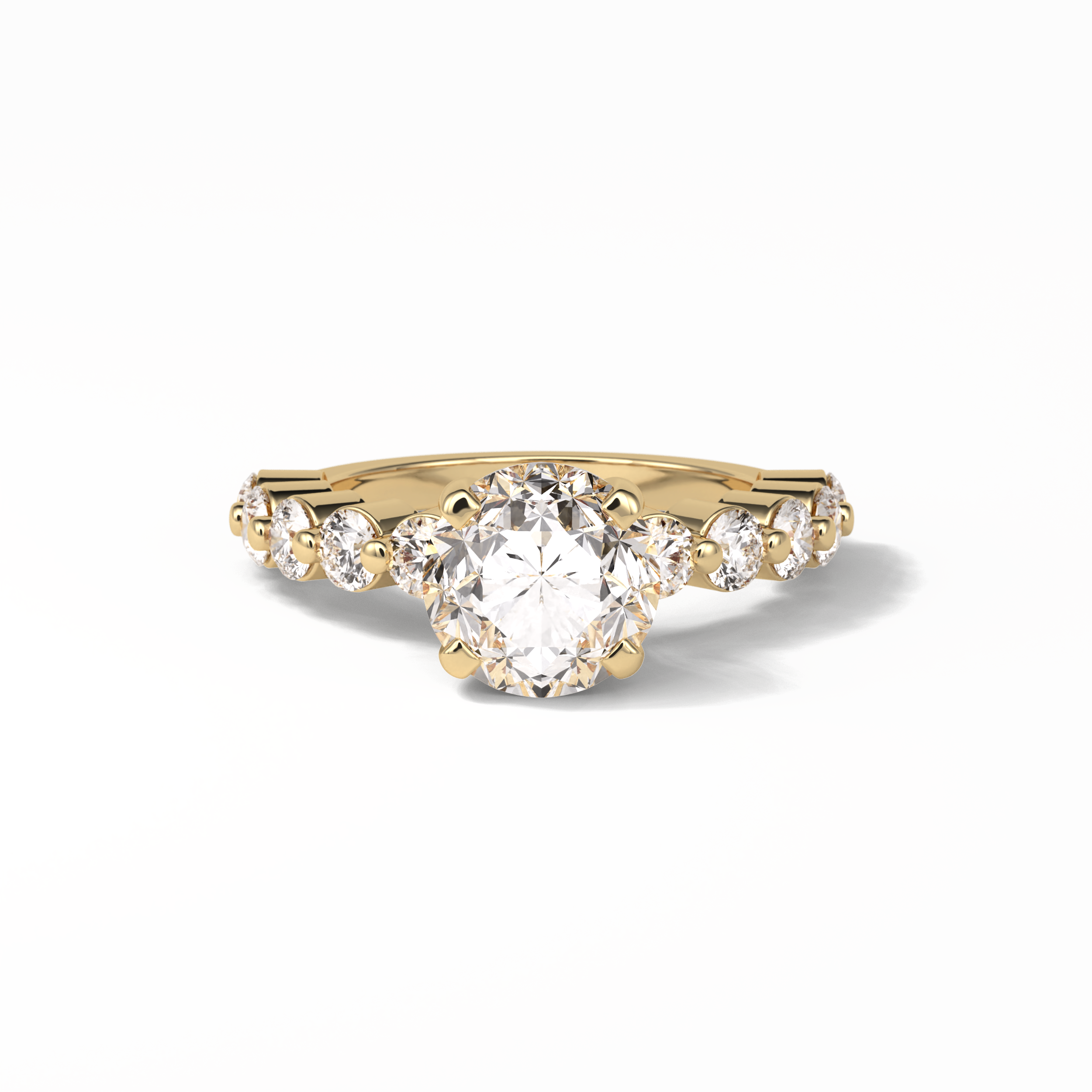 2.2 CT Portuguese Round Cut Dainty Style Moissanite Engagement Ring 8