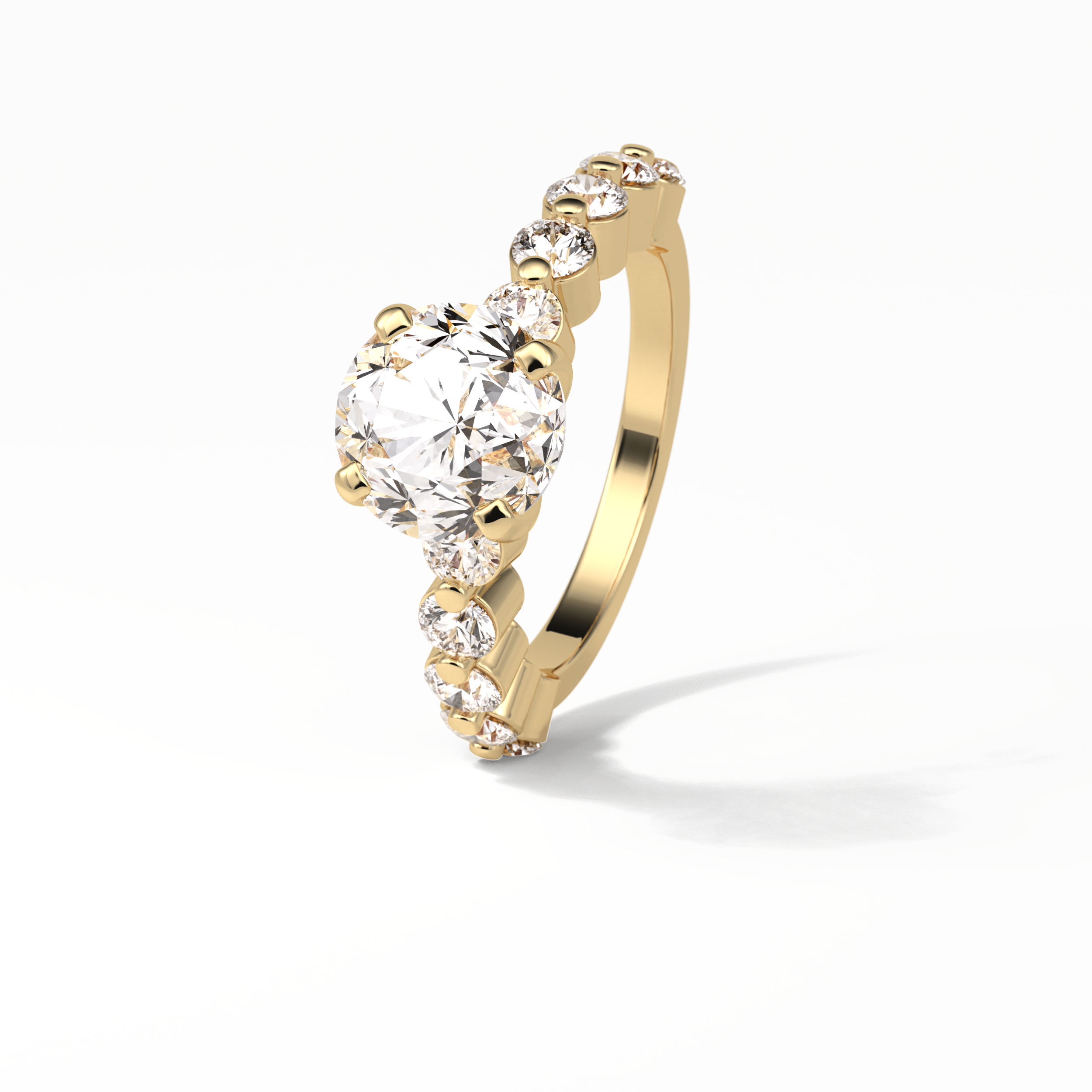 2.2 CT Portuguese Round Cut Dainty Style Moissanite Engagement Ring 12
