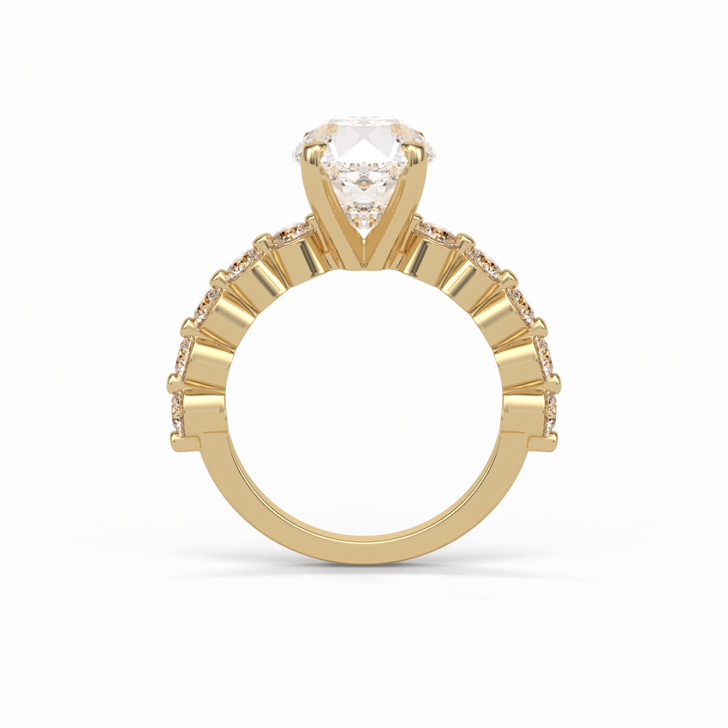 2.2 CT Portuguese Round Cut Dainty Style Moissanite Engagement Ring 13