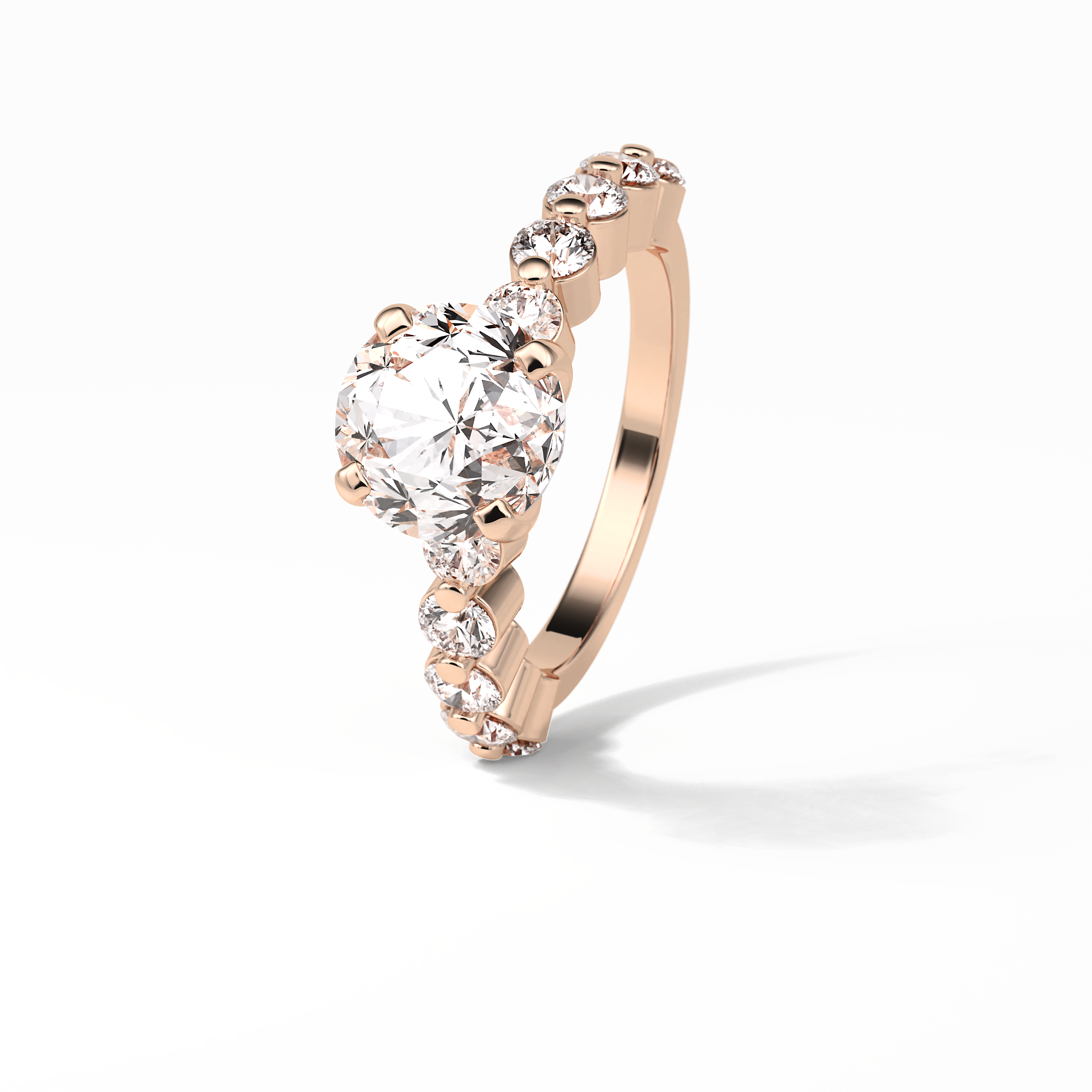 2.2 CT Portuguese Round Cut Dainty Style Moissanite Engagement Ring 9
