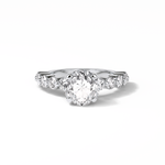 2.2 CT Portuguese Round Cut Dainty Style Moissanite Engagement Ring 1