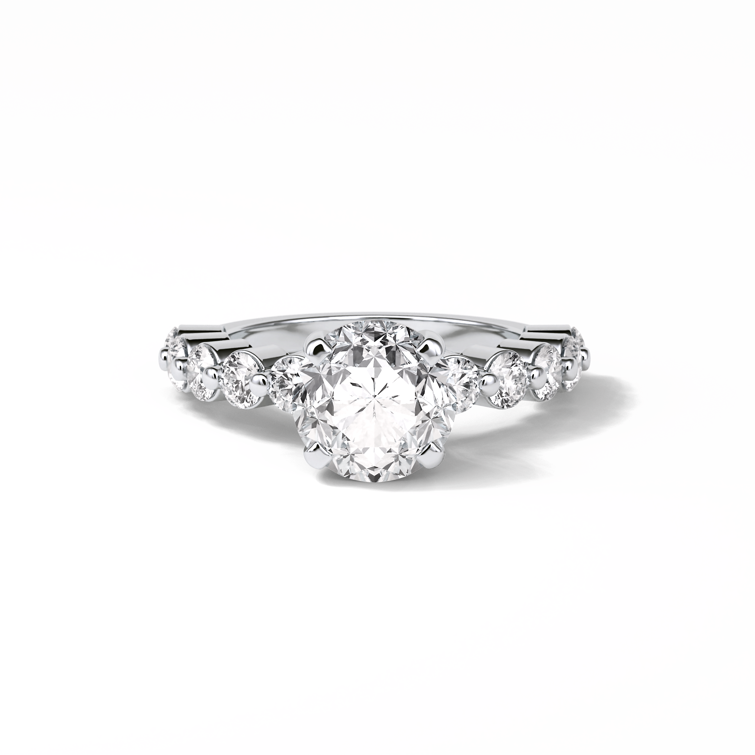 2.2 CT Portuguese Round Cut Dainty Style Moissanite Engagement Ring 1