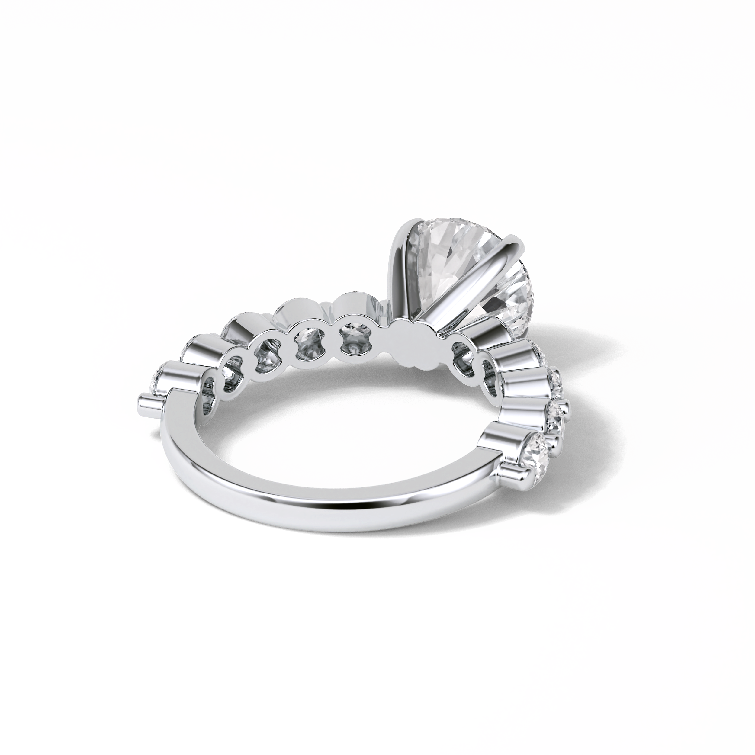 2.2 CT Portuguese Round Cut Dainty Style Moissanite Engagement Ring 6