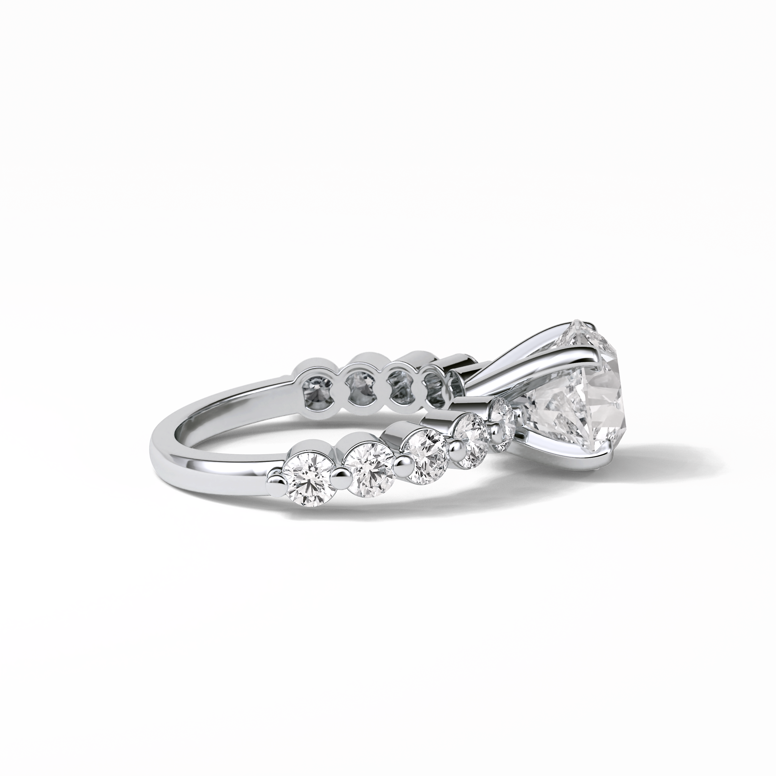 2.2 CT Portuguese Round Cut Dainty Style Moissanite Engagement Ring 7