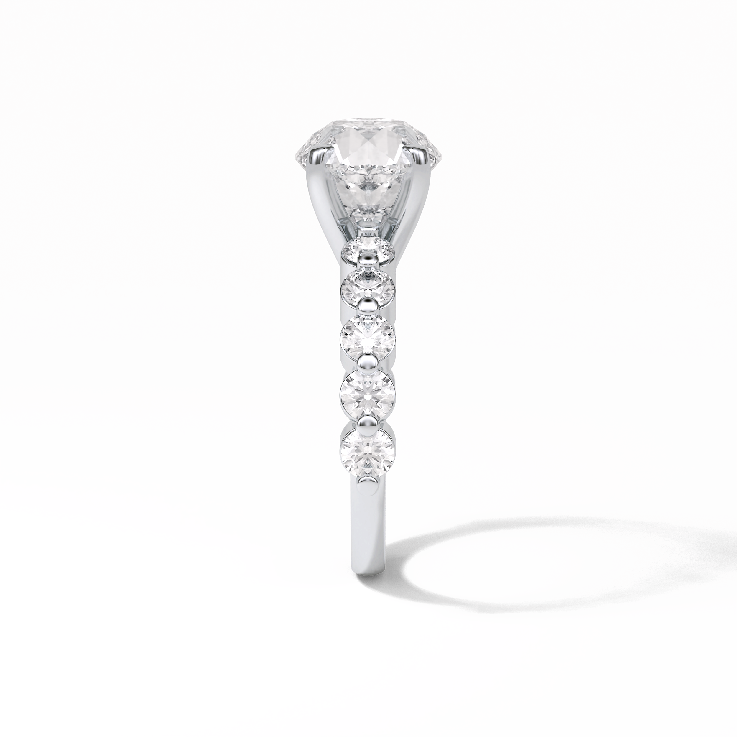 2.2 CT Portuguese Round Cut Dainty Style Moissanite Engagement Ring 2