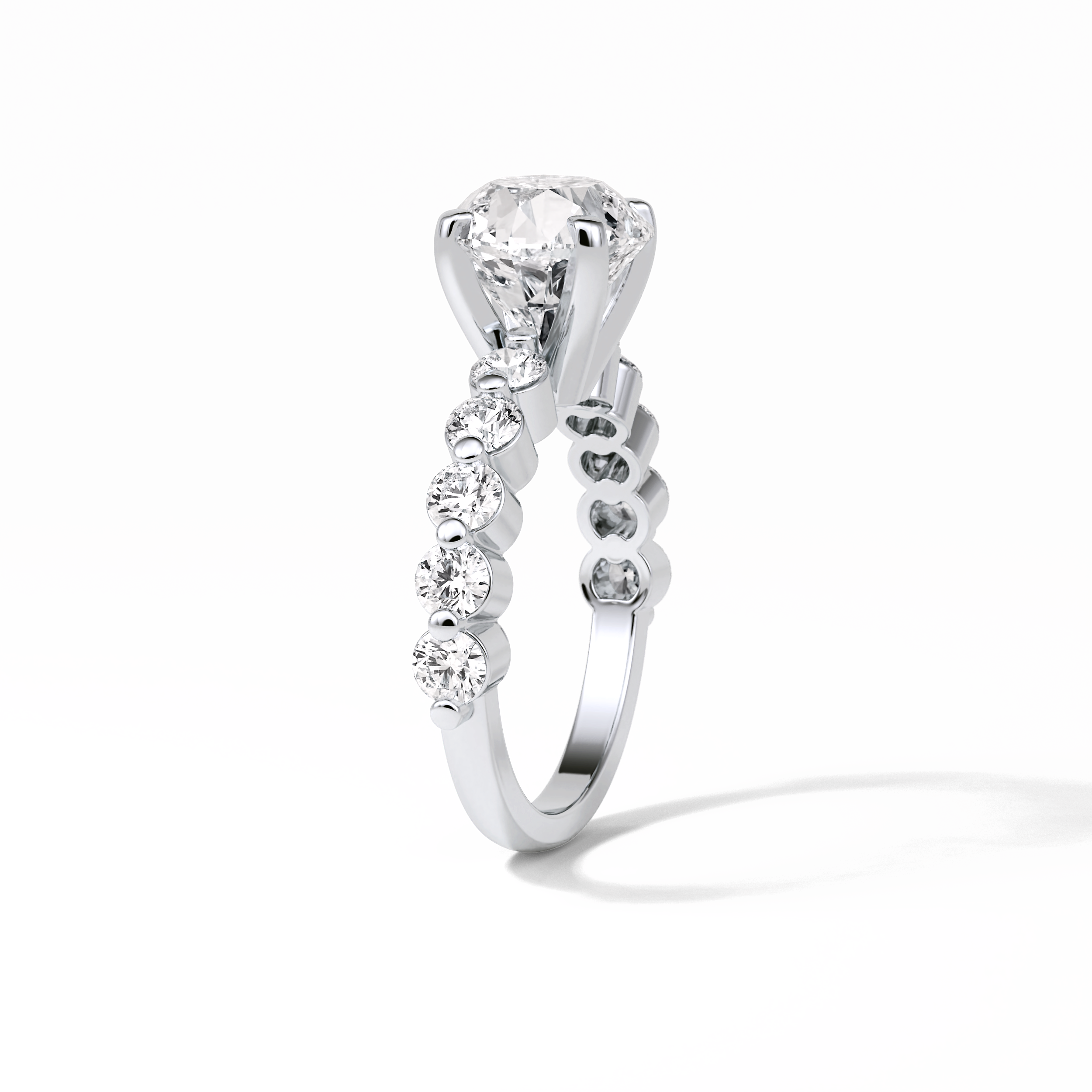 2.2 CT Portuguese Round Cut Dainty Style Moissanite Engagement Ring 3